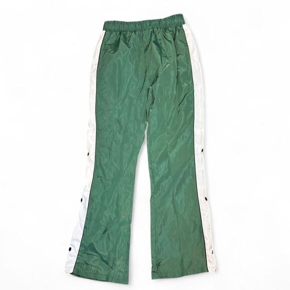 Villains Was Here Green and White Nylon Straight Leg Track Pants Size XL - Picture 1 of 5